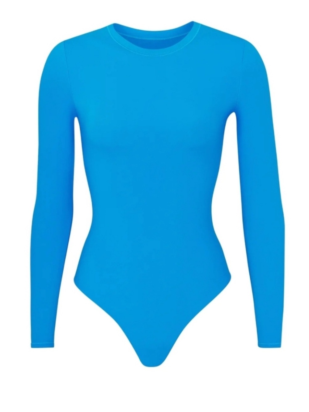 SKIMS Long Sleeve Crewneck Bodysuit in Bright Blue